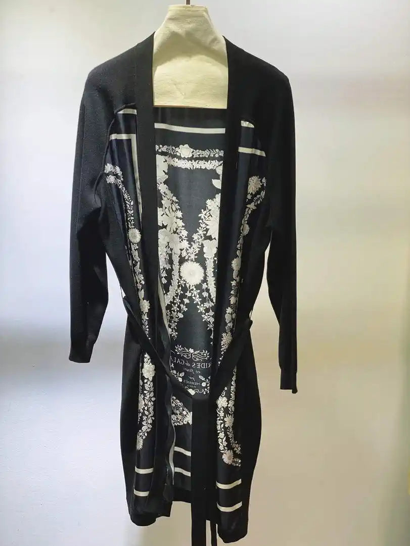 Hermes Women Silk and knit bathrobe dress H33336