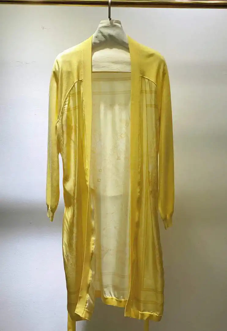 Hermes Women Silk and knit bathrobe dress H33336