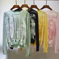 Hermes Women silk and knitted round neck long-sleeved top H33335