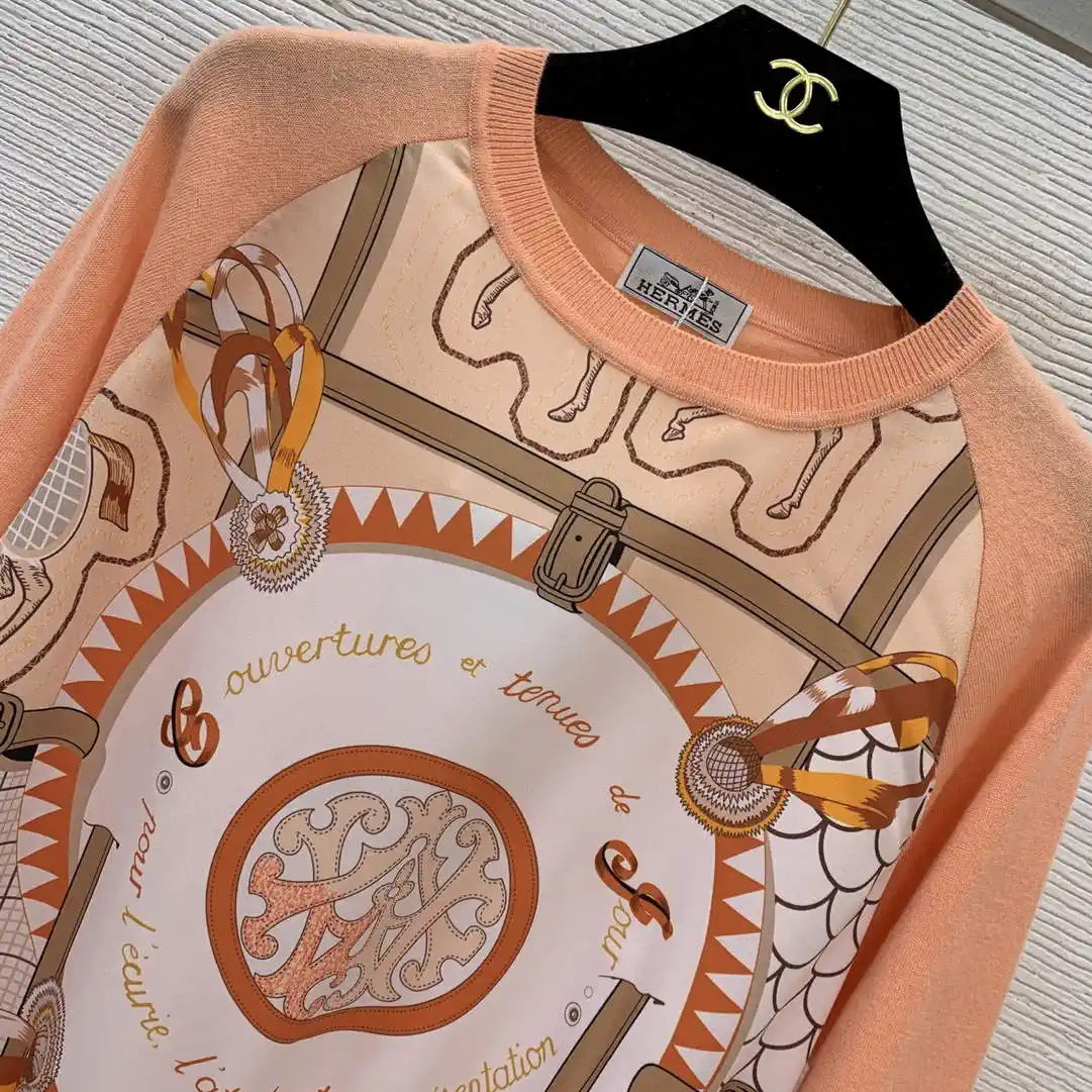 Hermes Women Long T-shirt Fashion Clothing H77202