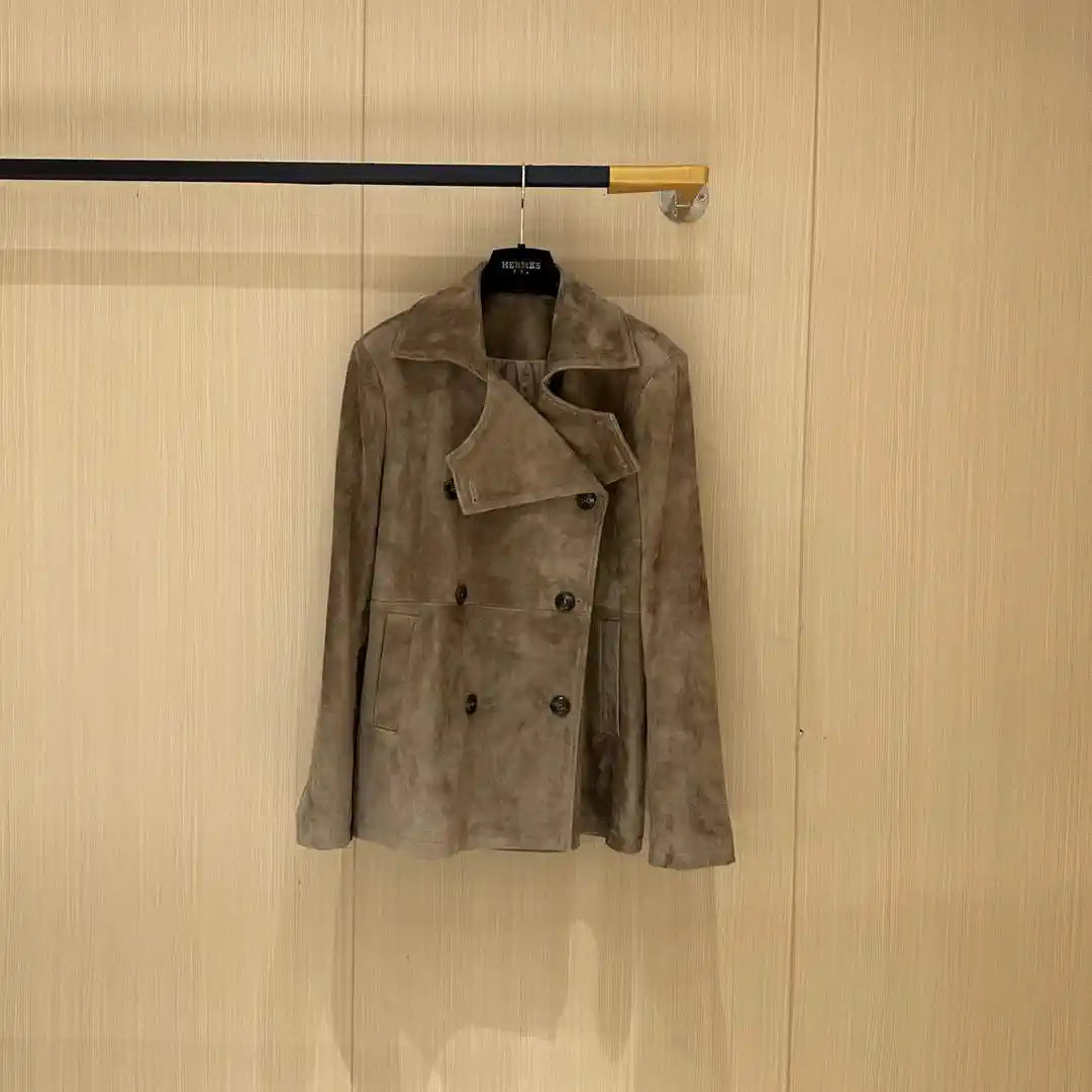Hermes Women Top-grain suede sheepskin Coat H33384