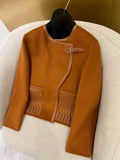 Hermes Women Cashmere and leather embroidery H33362