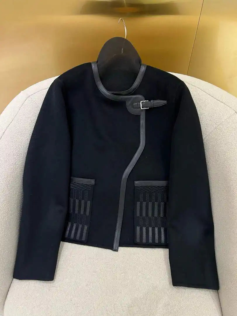 Hermes Women Cashmere and leather embroidery H33363