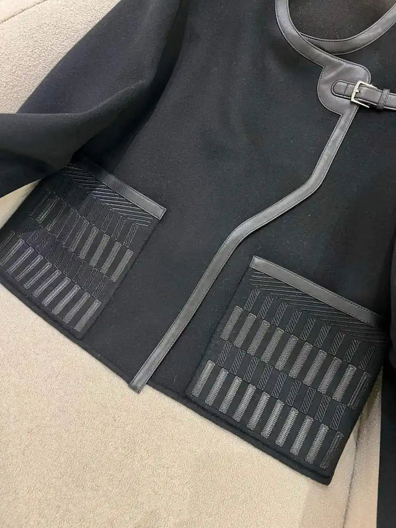 Hermes Women Cashmere and leather embroidery H33363