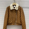 Hermes Women's Fashion Clothing Embossed Leather Jacket H33260 - 36 - View 1