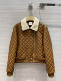 Hermes Women's Fashion Clothing Embossed Leather Jacket H33260