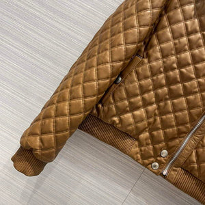 Hermes Women's Fashion Clothing Embossed Leather Jacket H33260 - 36 - View 5