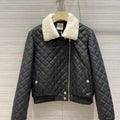 Hermes Women's Fashion Clothing Embossed Leather Jacket H33261 - 36 - View 1