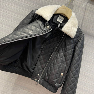 Hermes Women's Fashion Clothing Embossed Leather Jacket H33261 - 36 - View 7