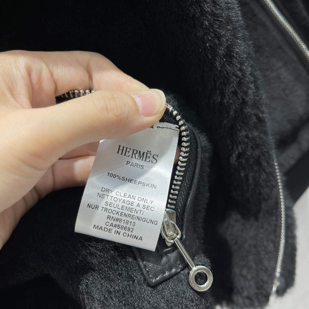 Hermes Women's Fashion Clothing Leather Jacket H33263