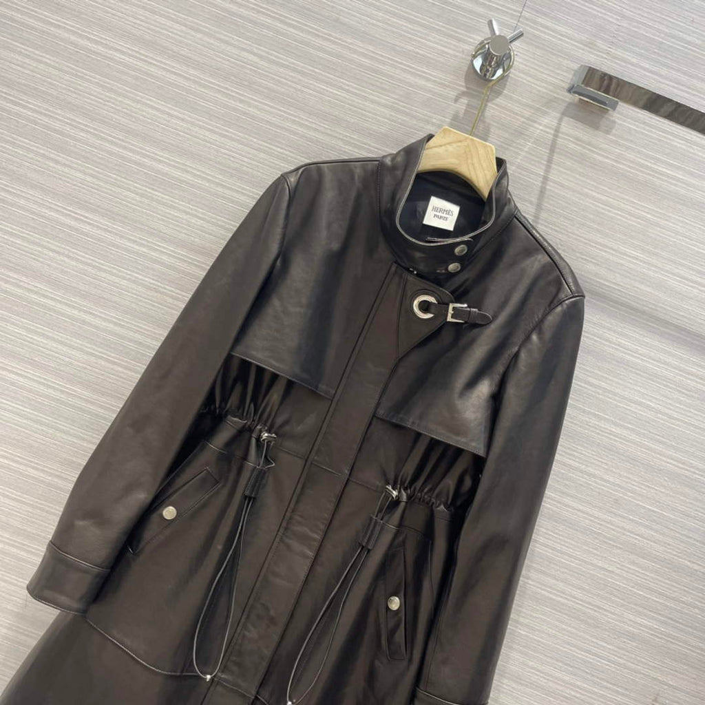 Hermes Women's Fashion Clothing Sheepskin Long Trench Coat H33258