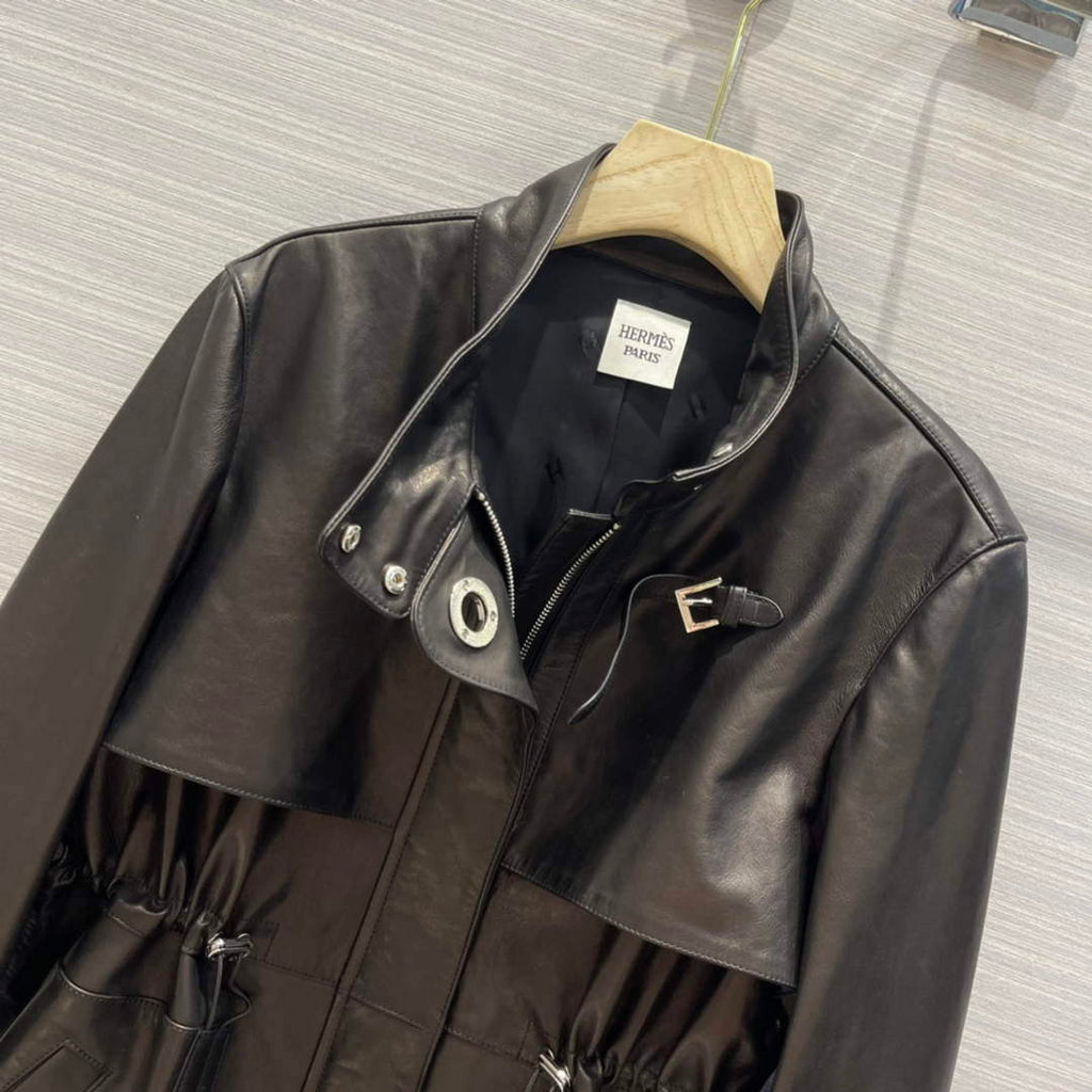 Hermes Women's Fashion Clothing Sheepskin Long Trench Coat H33258