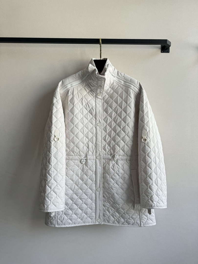 Hermes Women's Fashion Waisted diamond quilted jacket H33422