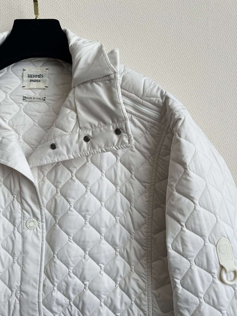 Hermes Women's Fashion Waisted diamond quilted jacket H33422