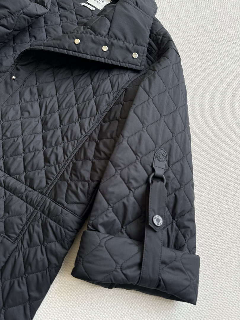 Hermes Women's Fashion Waisted diamond quilted jacket H33423