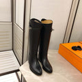 Herm¨¨s Women's  Jumping leather riding boots H042138Zv01340 Black
