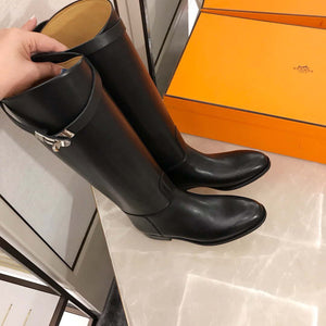 Herm¨¨s Women's  Jumping leather riding boots H042138Zv01340 Black - US 4=Euro 35 - View 6