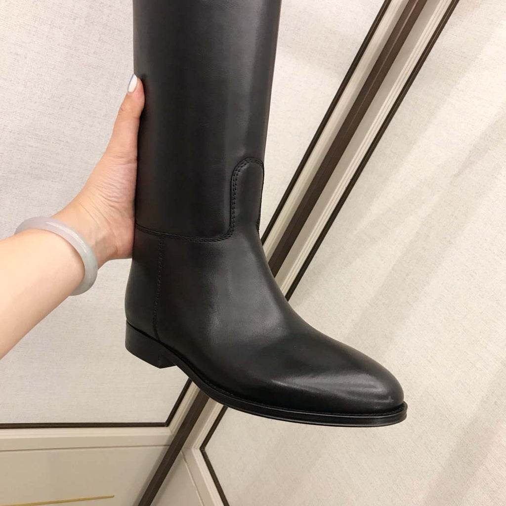 Herm¨¨s Women's  Jumping leather riding boots H042138Zv01340 Black