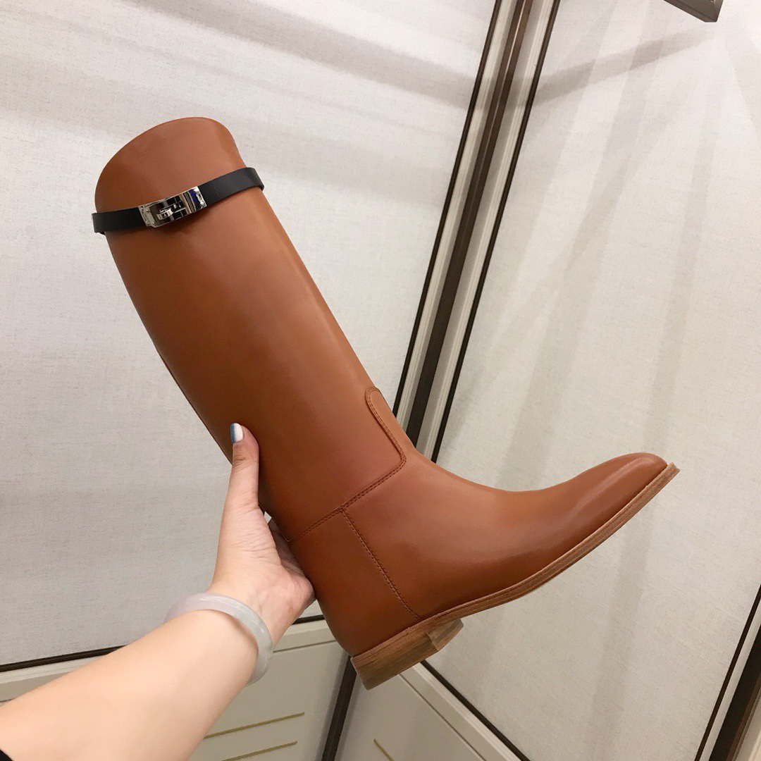 Herm¨¨s Women's Jumping leather riding boots H042138Zv01340 Brown
