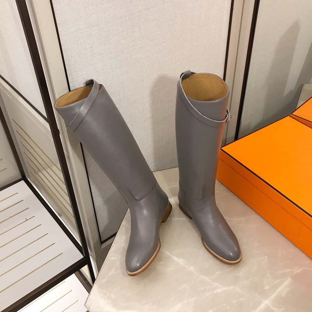 Herm¨¨s Women's Jumping leather riding boots H042138Zv01340 Gray