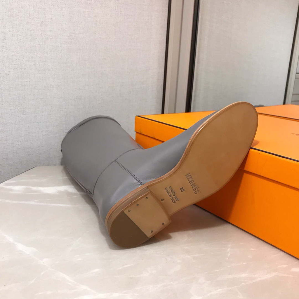 Herm¨¨s Women's Jumping leather riding boots H042138Zv01340 Gray