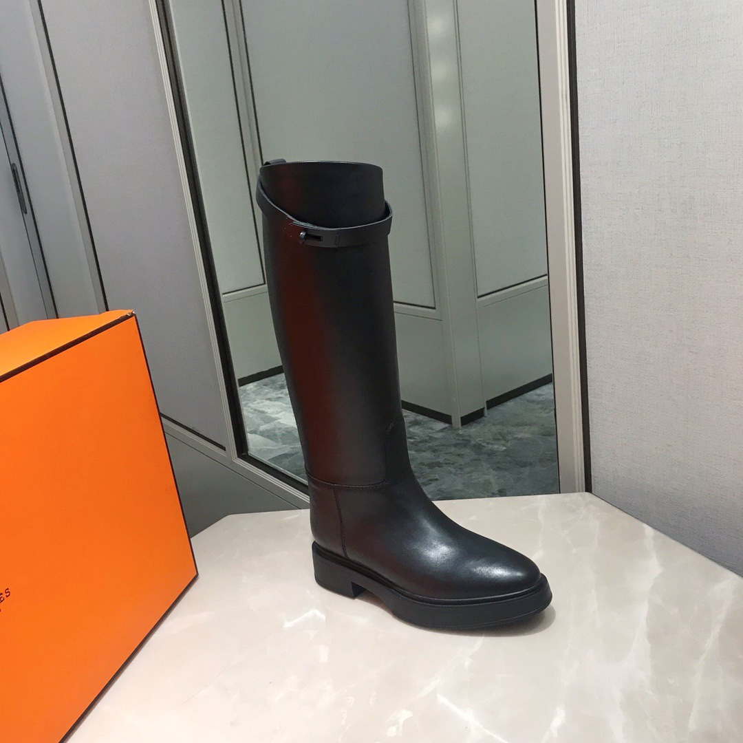 Herm¨¨s Women's Jumping leather riding boots H232032Zv02385 Black
