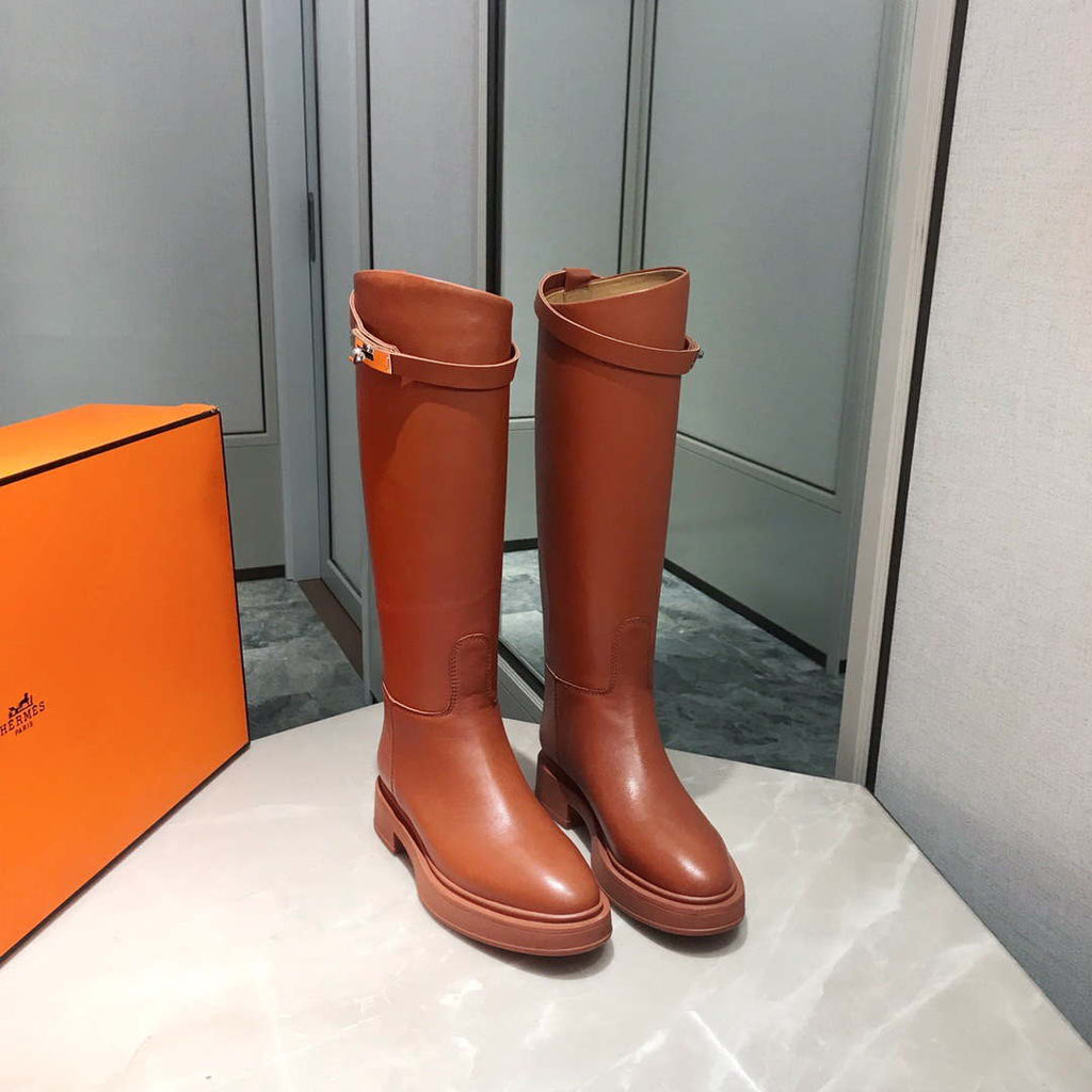 Herm¨¨s Women's Jumping leather riding boots H232032Zv02385 Brown