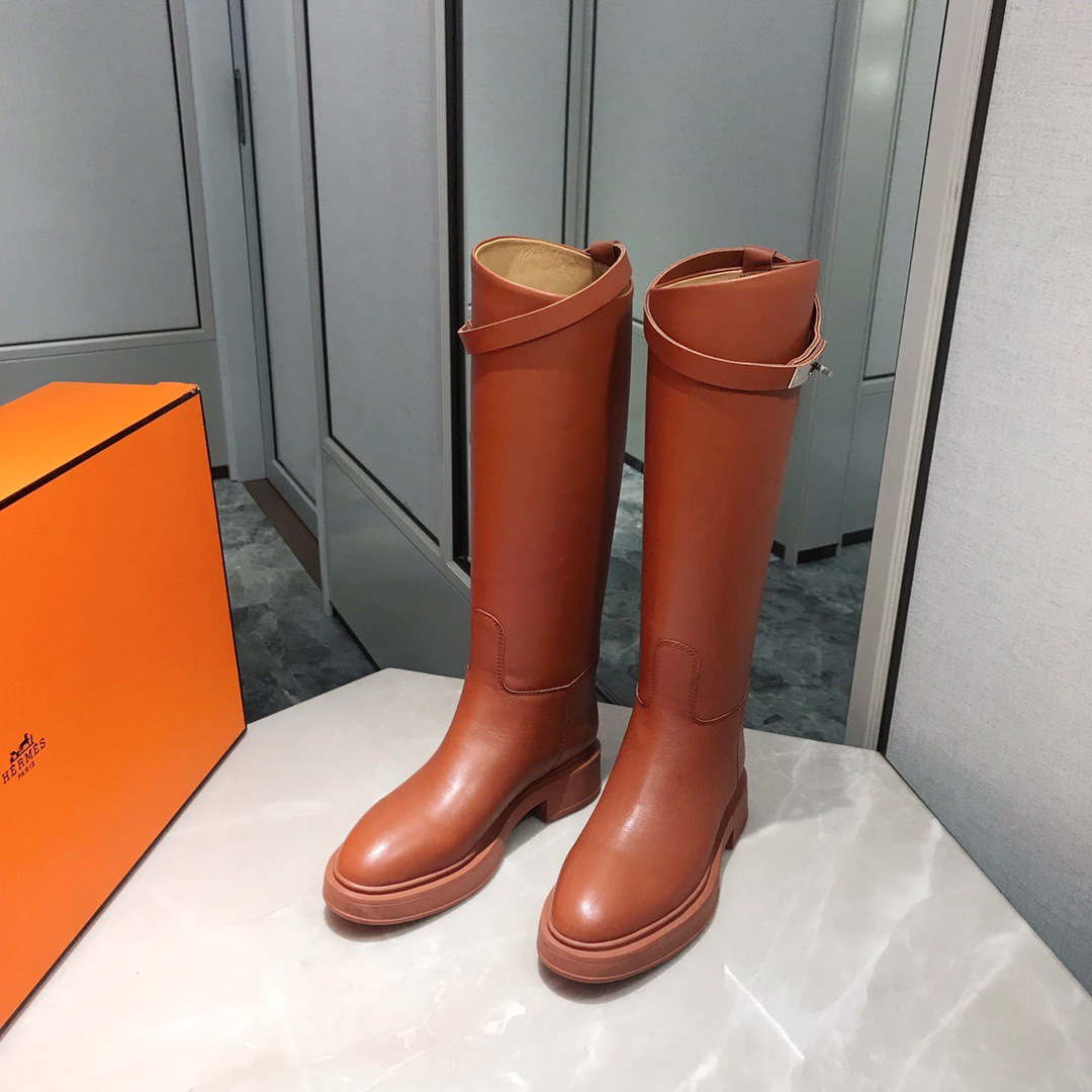 Herm¨¨s Women's Jumping leather riding boots H232032Zv02385 Brown