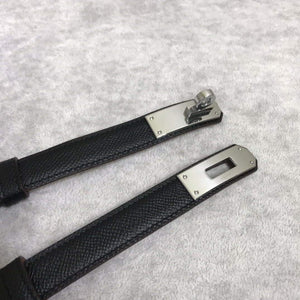 Hermes Women's Kelly Leather Belt 20MM 19019 Black - luxibagsmall