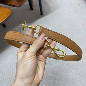 Hermes Women's Leather Belt 24MM 19020 Brown - luxibagsmall