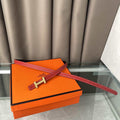 Hermes Women's Leather Focus belt buckle & Reversible leather strap 13 mm H991001 Red