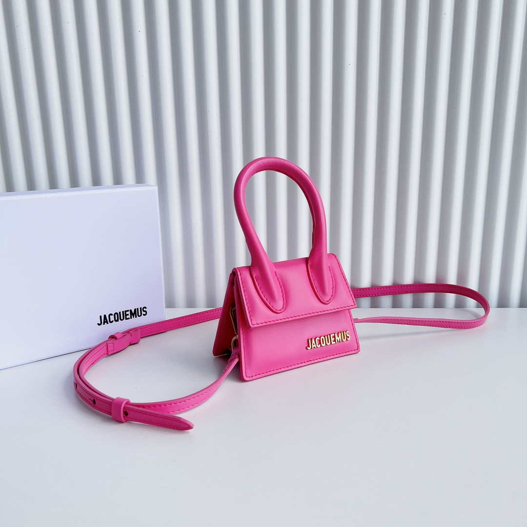 Jacquemus 213BA001 Le Chiquito Signature leather mini handbag Pink