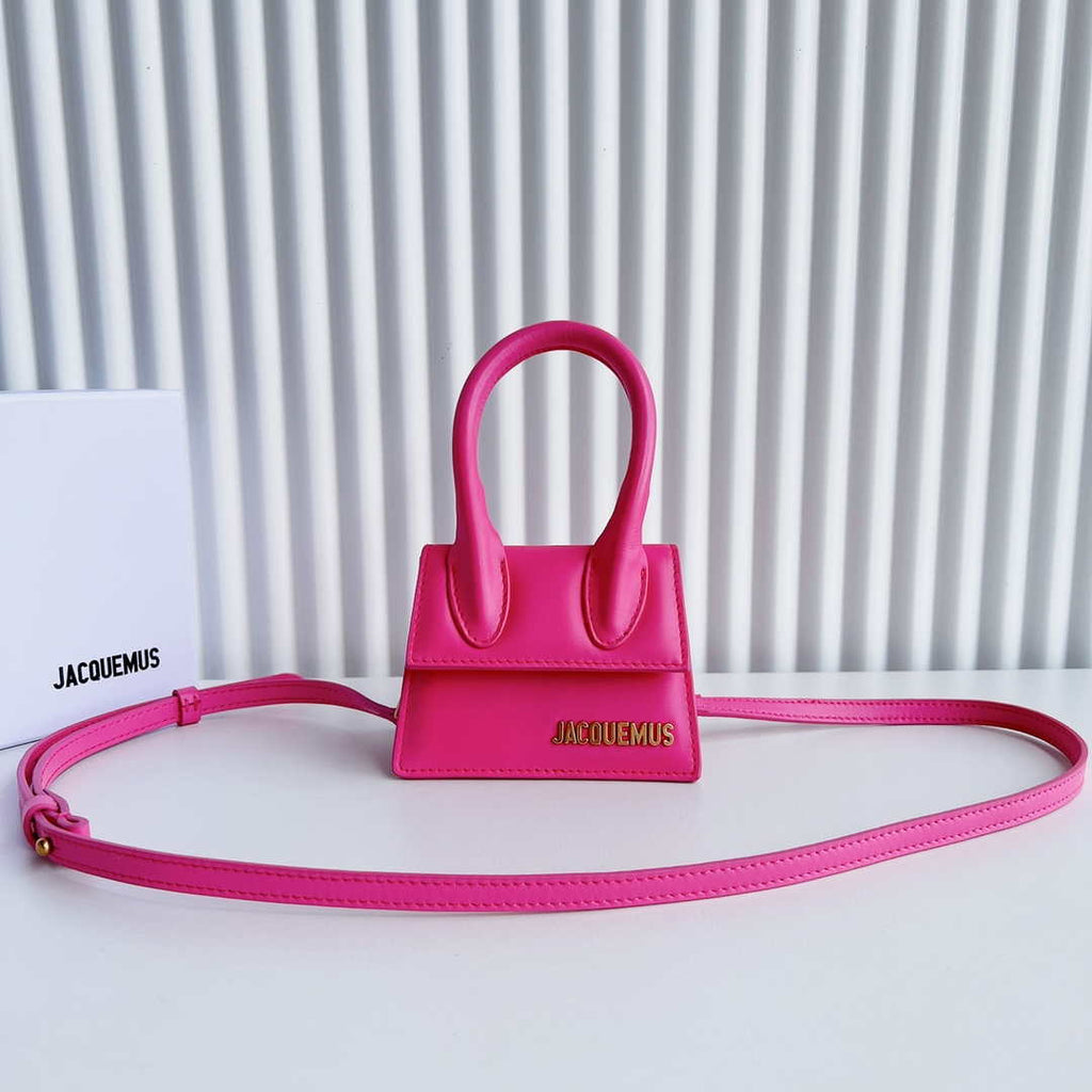 Jacquemus 213BA001 Le Chiquito Signature leather mini handbag Pink
