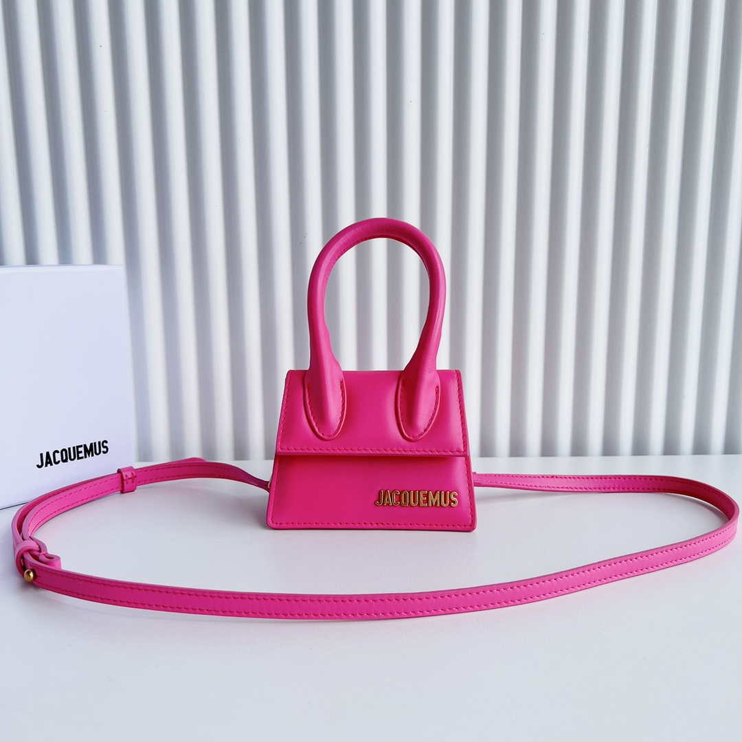 Jacquemus 213BA001 Le Chiquito Signature leather mini handbag Pink