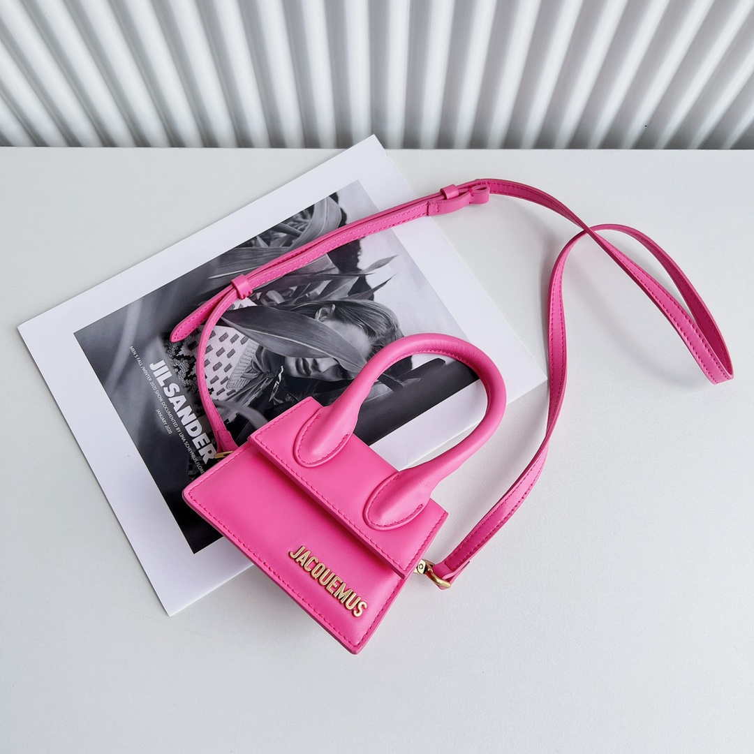 Jacquemus 213BA001 Le Chiquito Signature leather mini handbag Pink