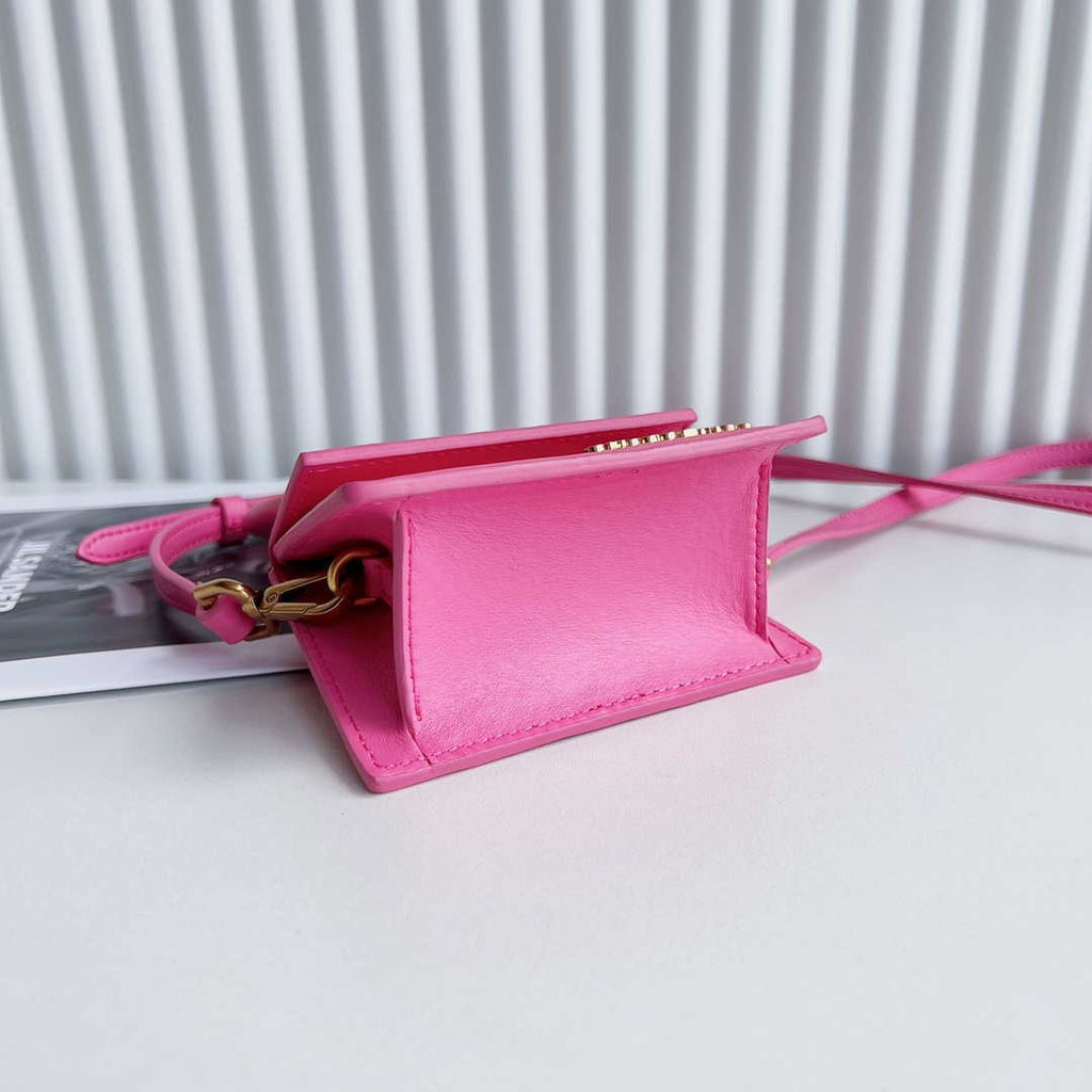 Jacquemus 213BA001 Le Chiquito Signature leather mini handbag Pink