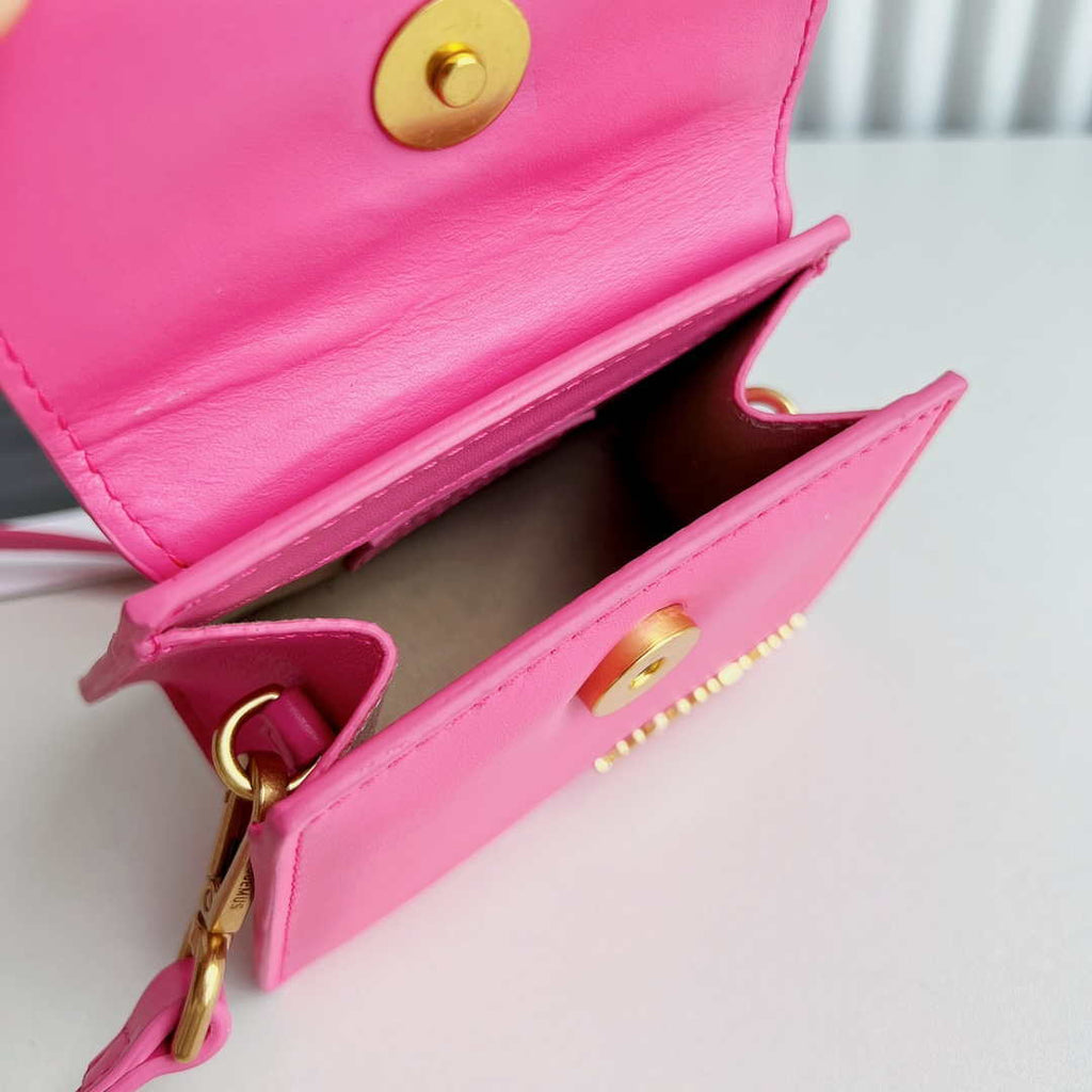 Jacquemus 213BA001 Le Chiquito Signature leather mini handbag Pink