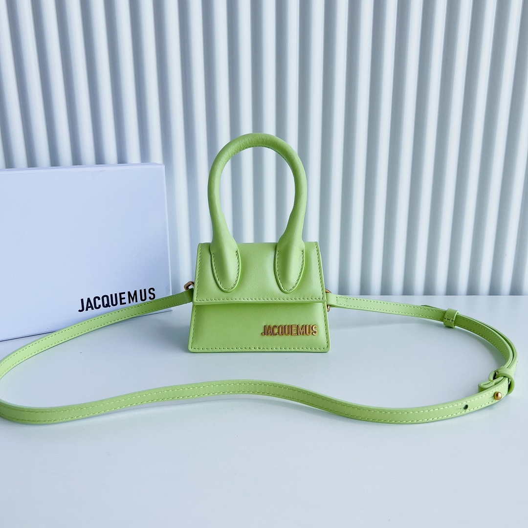 Jacquemus 213BA001 Le Chiquito Signature leather mini handbag Lemon Green - Default Title - View 1