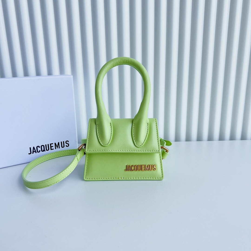Jacquemus 213BA001 Le Chiquito Signature leather mini handbag Lemon Green