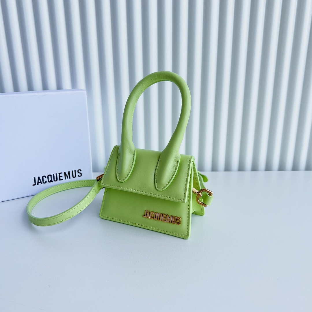 Jacquemus 213BA001 Le Chiquito Signature leather mini handbag Lemon Green