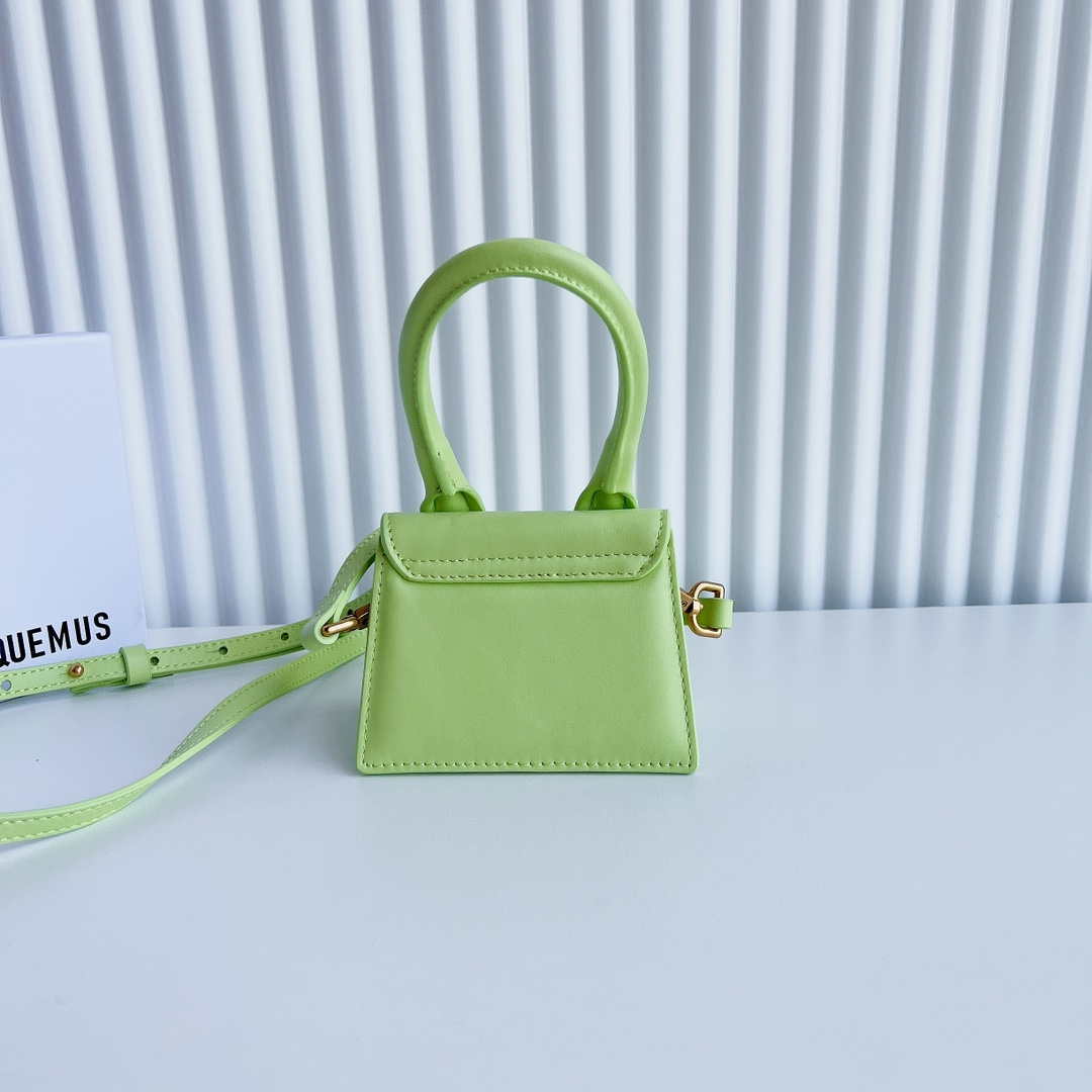 Jacquemus 213BA001 Le Chiquito Signature leather mini handbag Lemon Green
