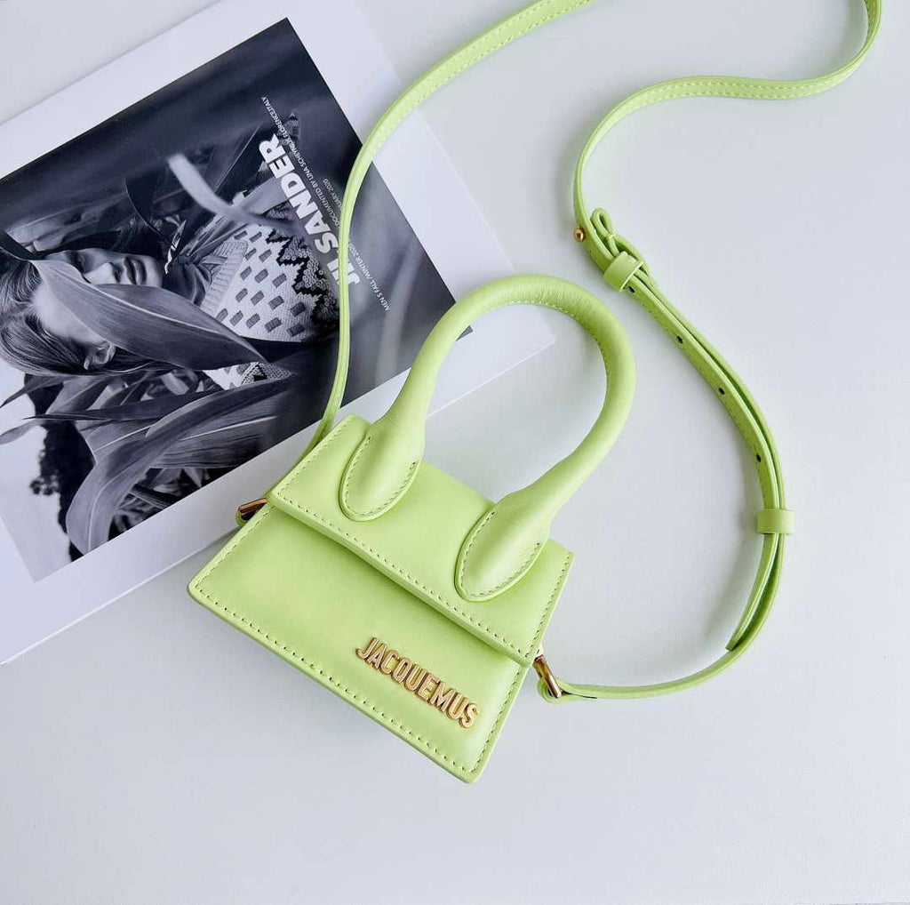 Jacquemus 213BA001 Le Chiquito Signature leather mini handbag Lemon Green
