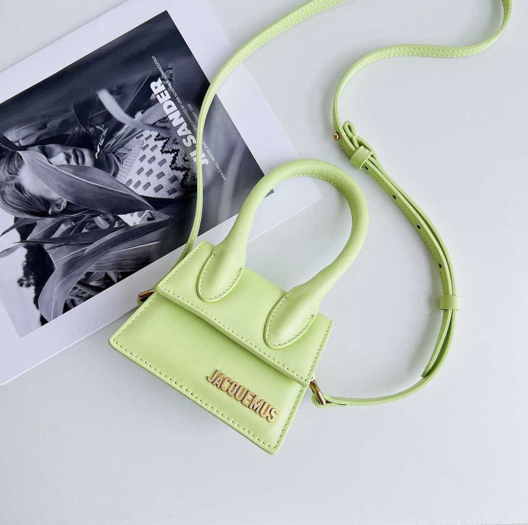 Jacquemus 213BA001 Le Chiquito Signature leather mini handbag Lemon Green