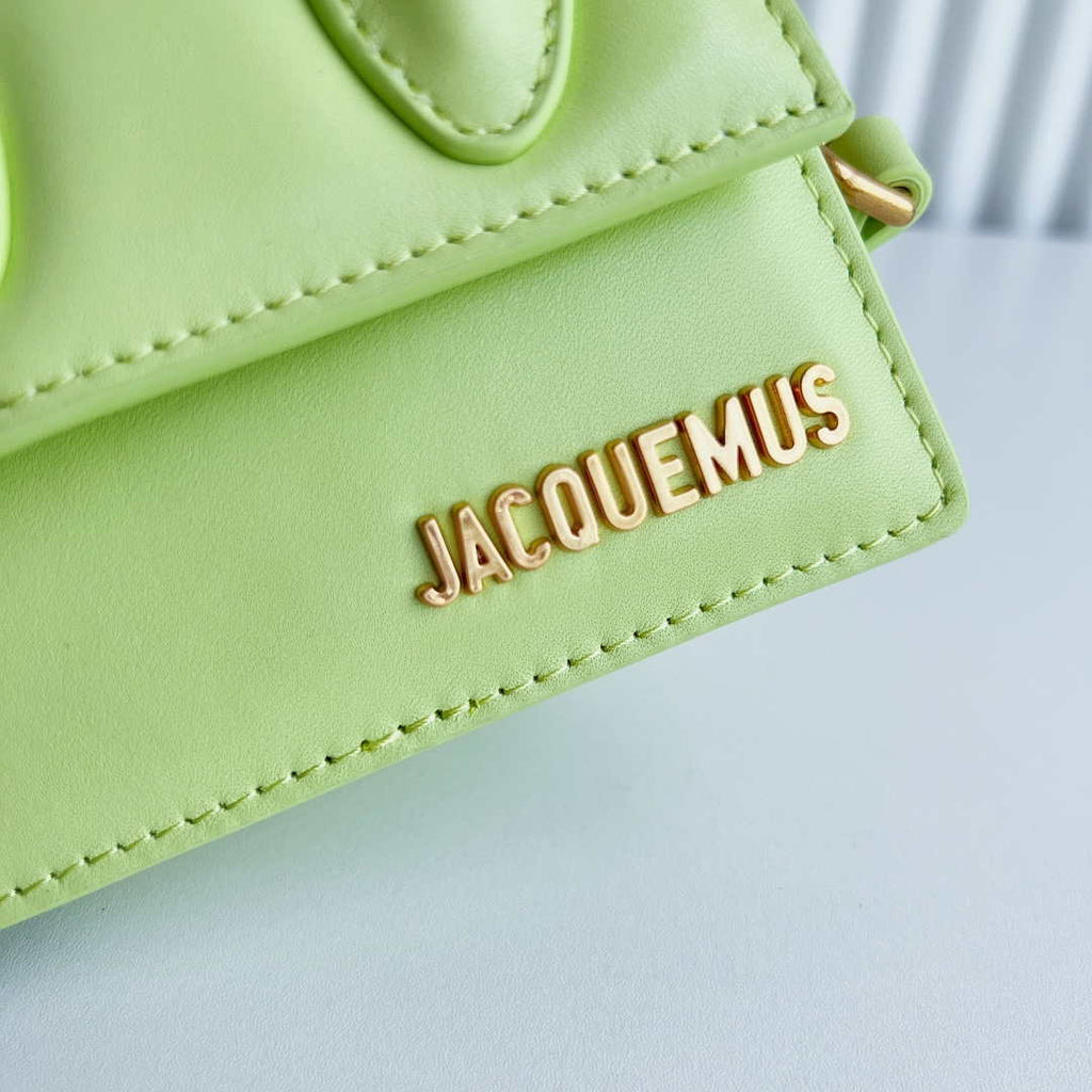 Jacquemus 213BA001 Le Chiquito Signature leather mini handbag Lemon Green