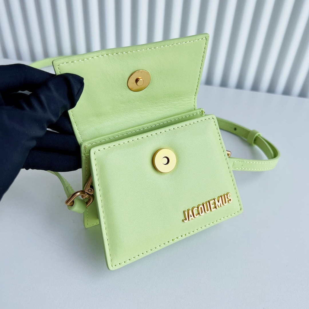 Jacquemus 213BA001 Le Chiquito Signature leather mini handbag Lemon Green