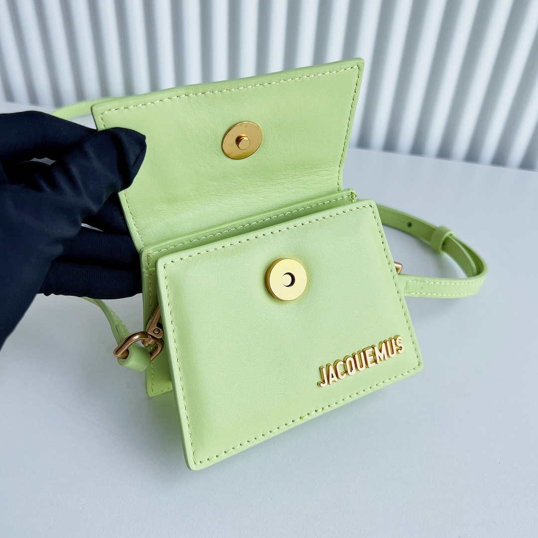 Jacquemus 213BA001 Le Chiquito Signature leather mini handbag Lemon Green
