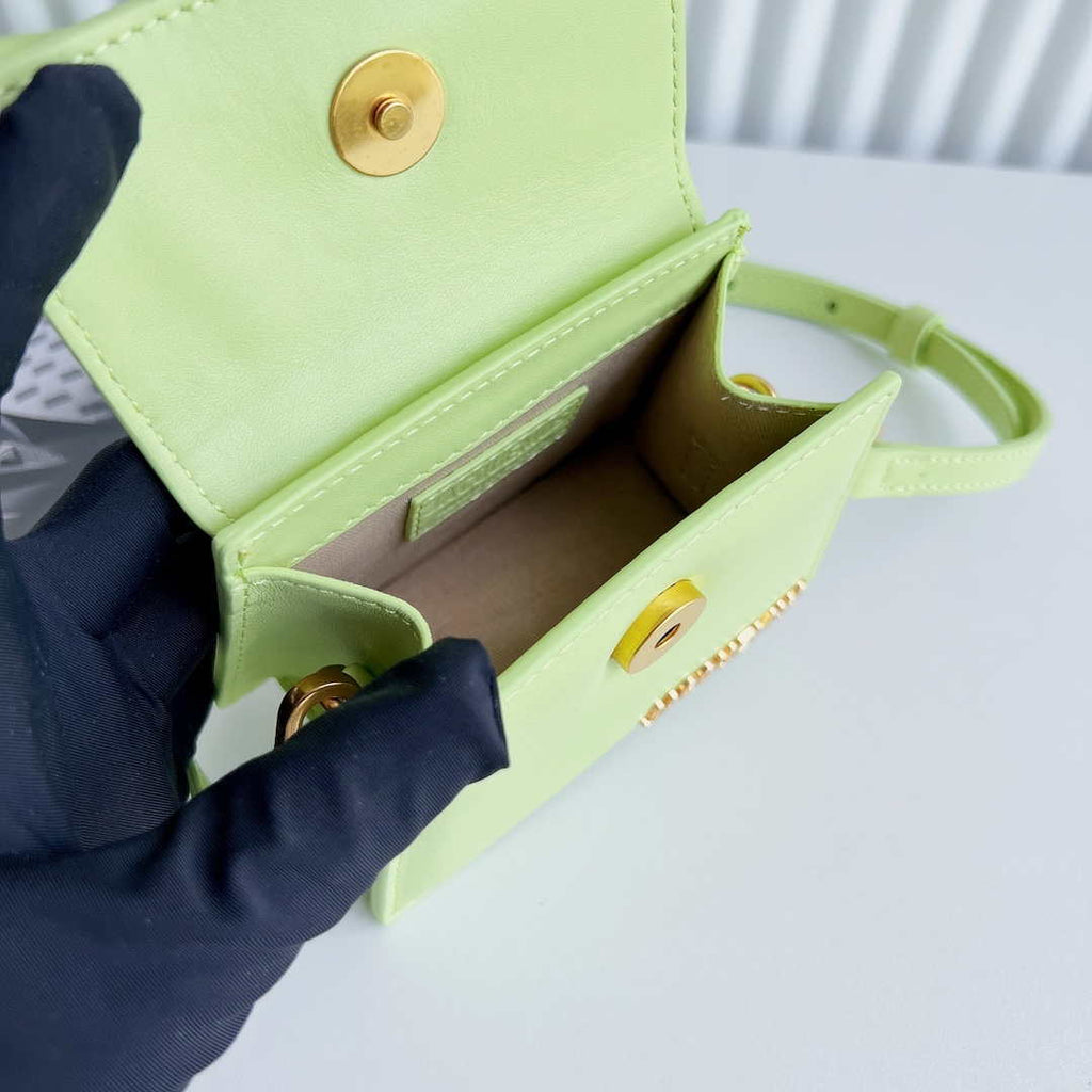 Jacquemus 213BA001 Le Chiquito Signature leather mini handbag Lemon Green