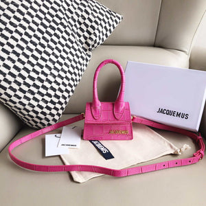 Jacquemus 213BA001 Le Chiquito Signature crocodile leather mini handbag Pink - Default Title - View 1