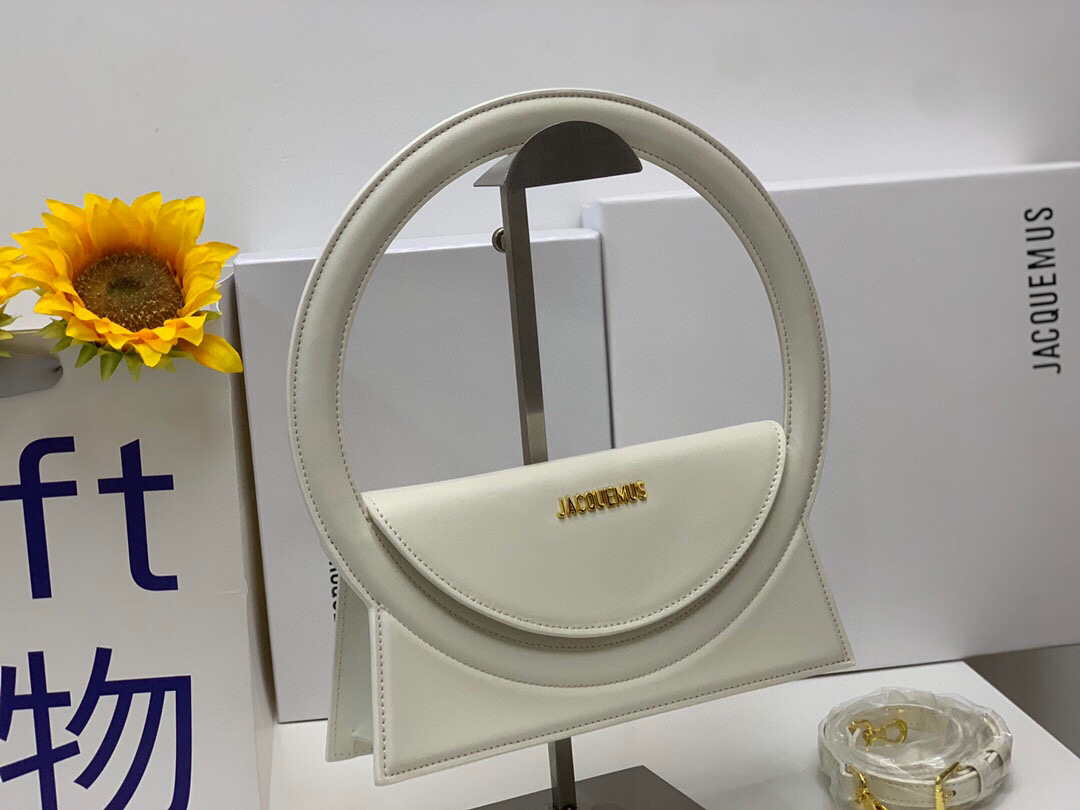 Jacquemus 213BA003 Le sac Rond Circle purse Beige