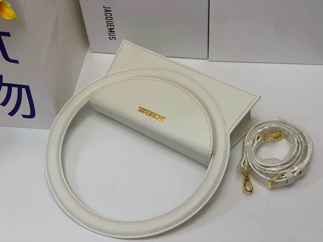 Jacquemus 213BA003 Le sac Rond Circle purse Beige